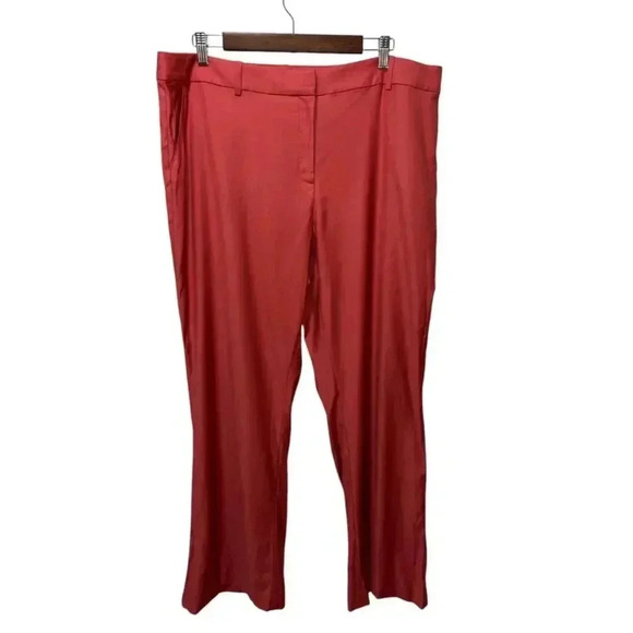 ST. JOHN Annabel Straight Leg Wool Blend Dress Pants Cinnabar Size 16 Trouser - Picture 1 of 9